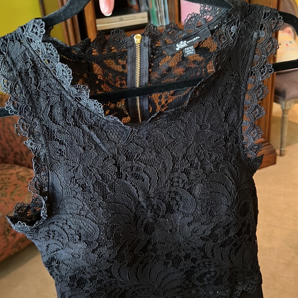 JUNIOR Black Top Lace Dress From JUMP APPAREL- Size: 11/12 - Picture 4 of 16